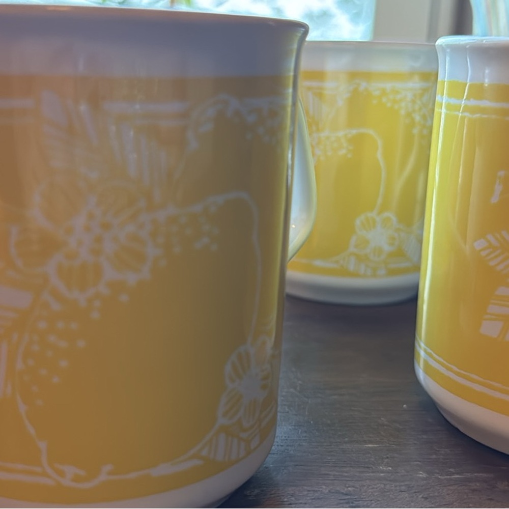 Lemon mugs set of 4 by Tams made in England